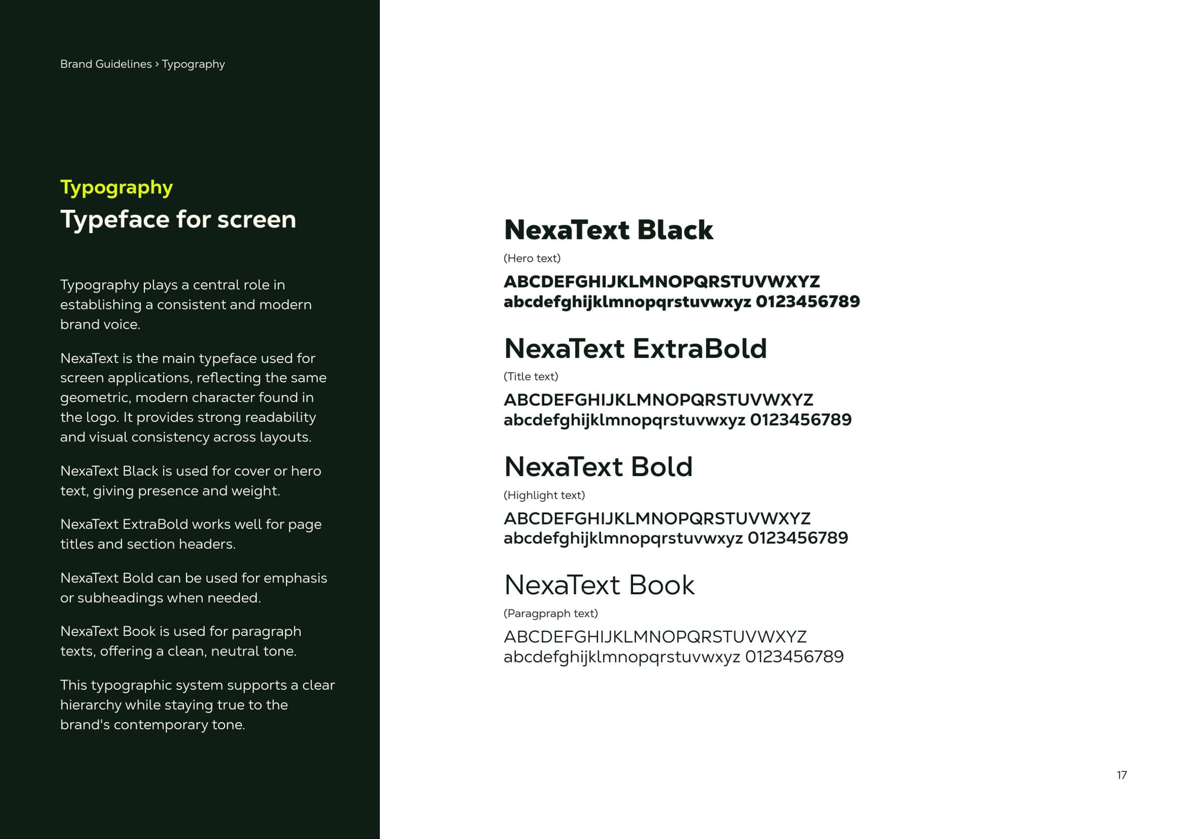 Typeface for screen — NexaText