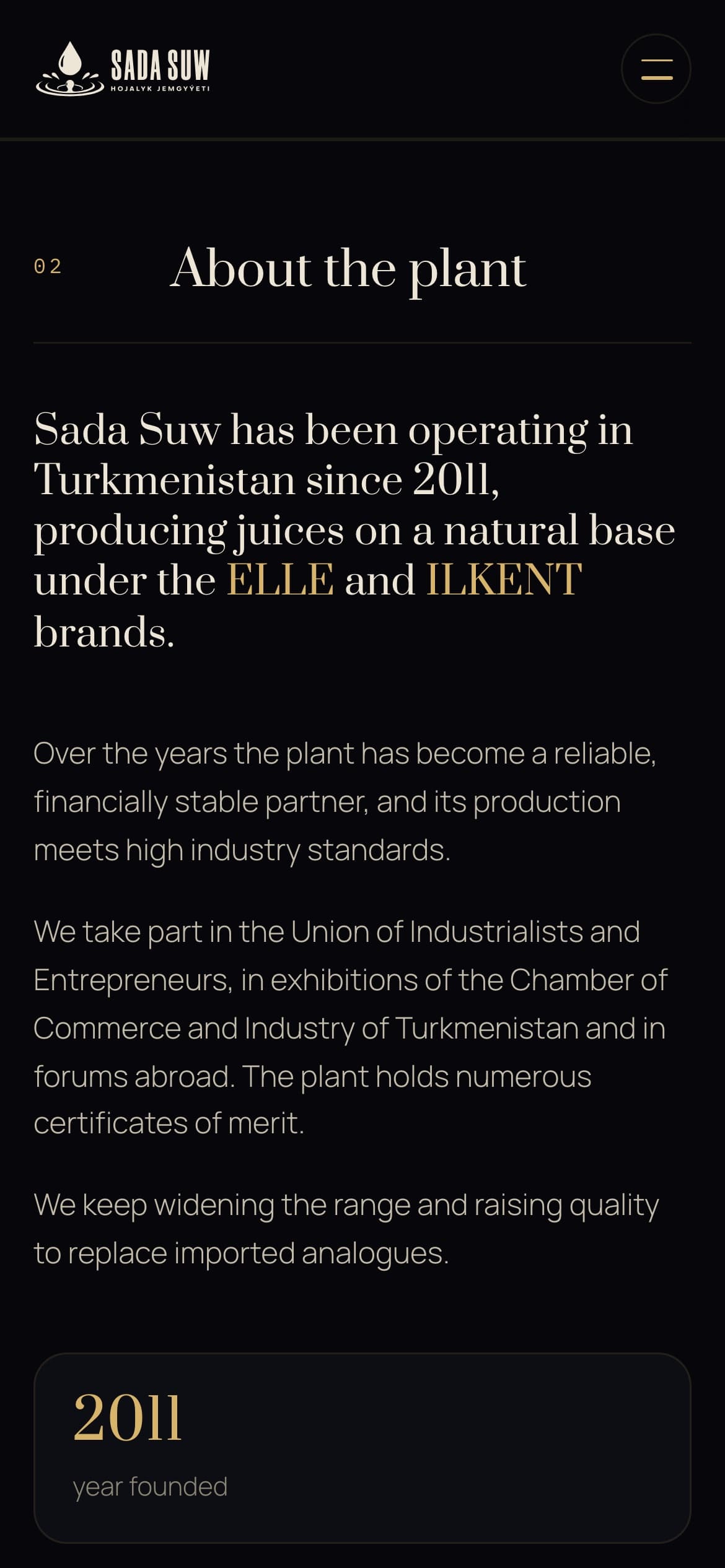 Company — the story, then the figures